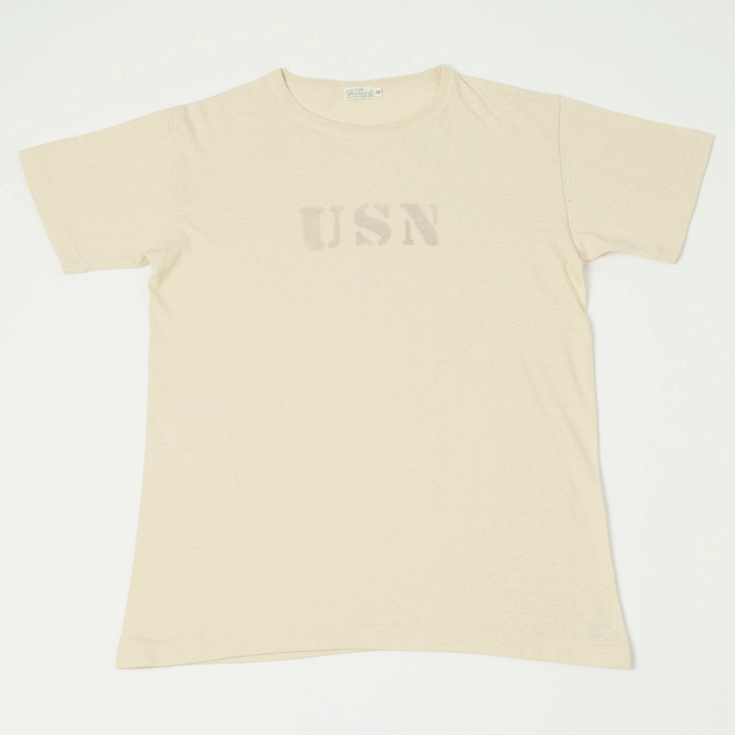 Warehouse & Co 4091 Duck Digger 'USN' Skivvy T-Shirt - Beige Timeless Appeal
