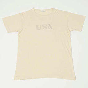 Warehouse & Co 4091 Duck Digger 'USN' Skivvy T-Shirt - Beige Timeless Appeal