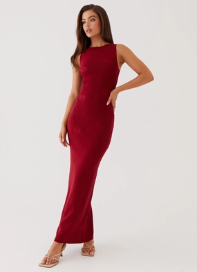 Holly Knit Maxi Dress - Red Body Positive