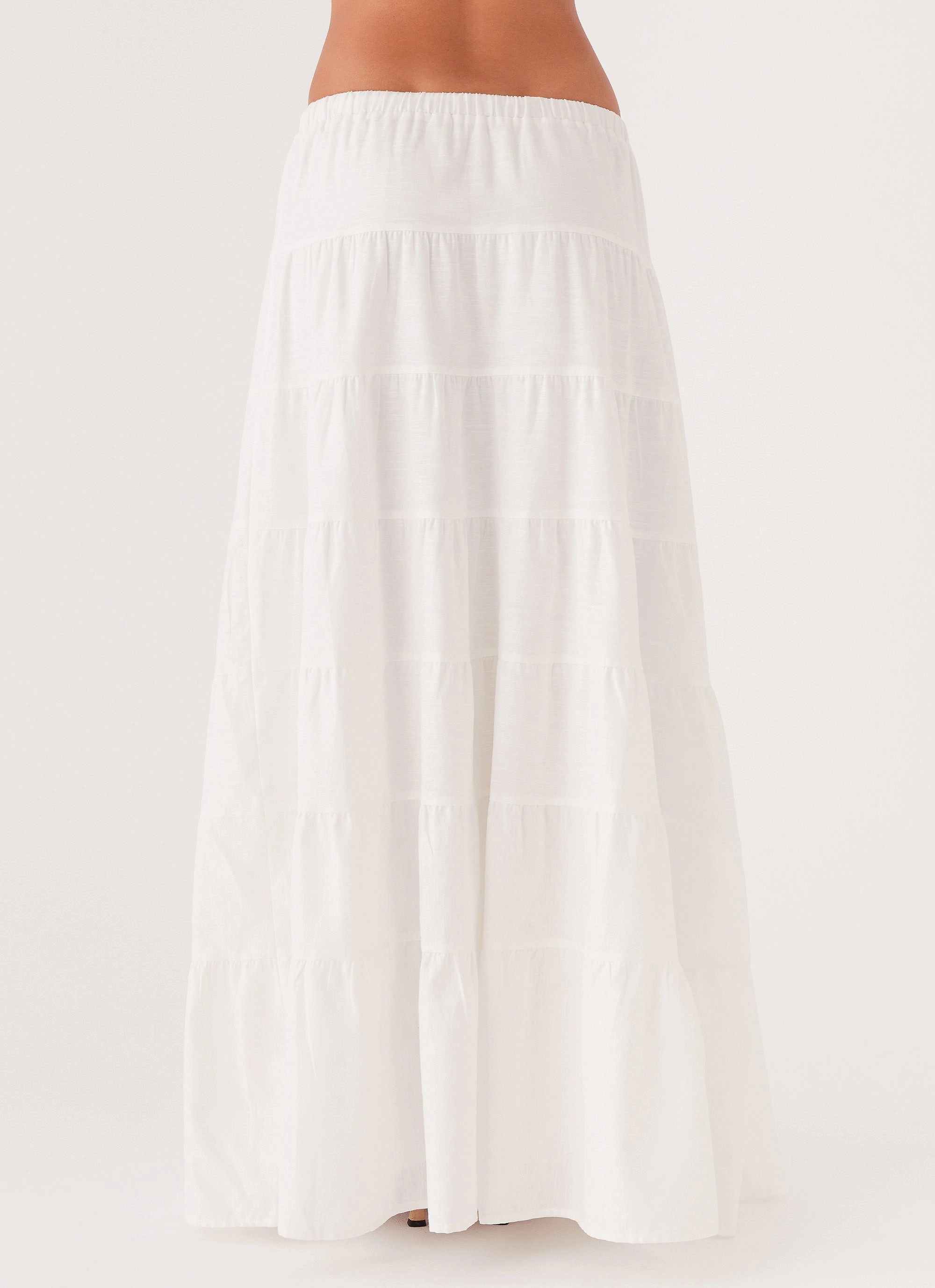Mariella Linen Maxi Skirt - White Chill Mode