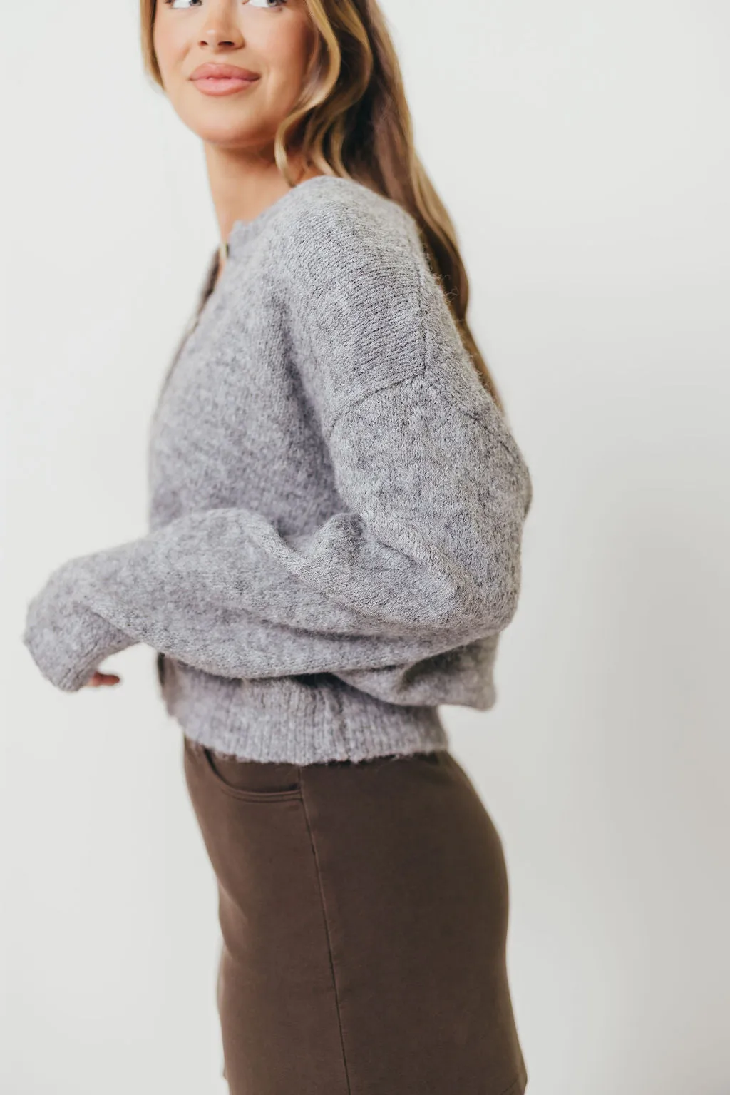 Daily Layer Lucas Cardigan Top in Heather Grey