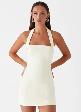 Bianca Halter Dress - Yellow Perfect Style Sustainable-Lining