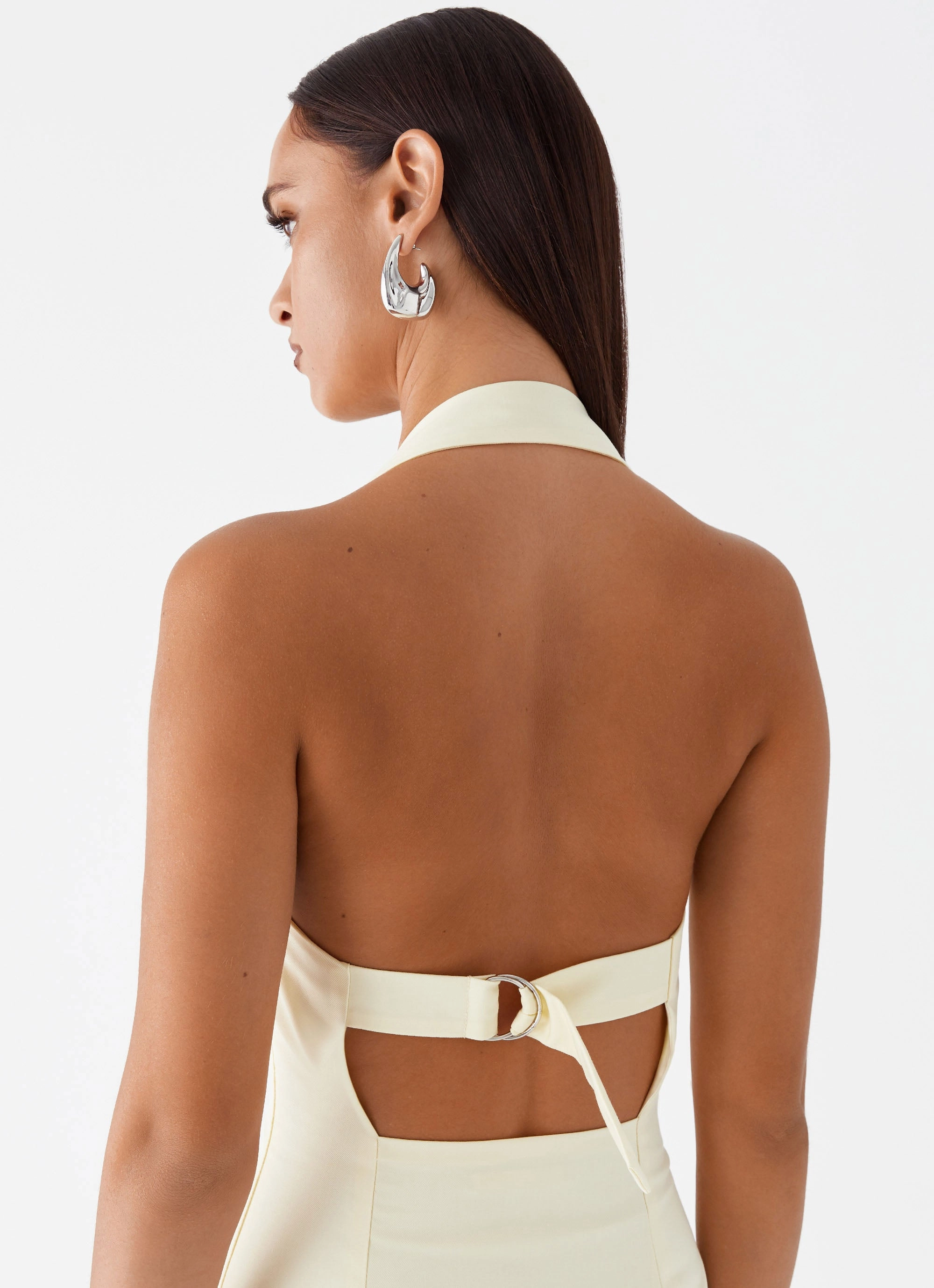 Artistic Flair Bianca Halter Dress - Yellow