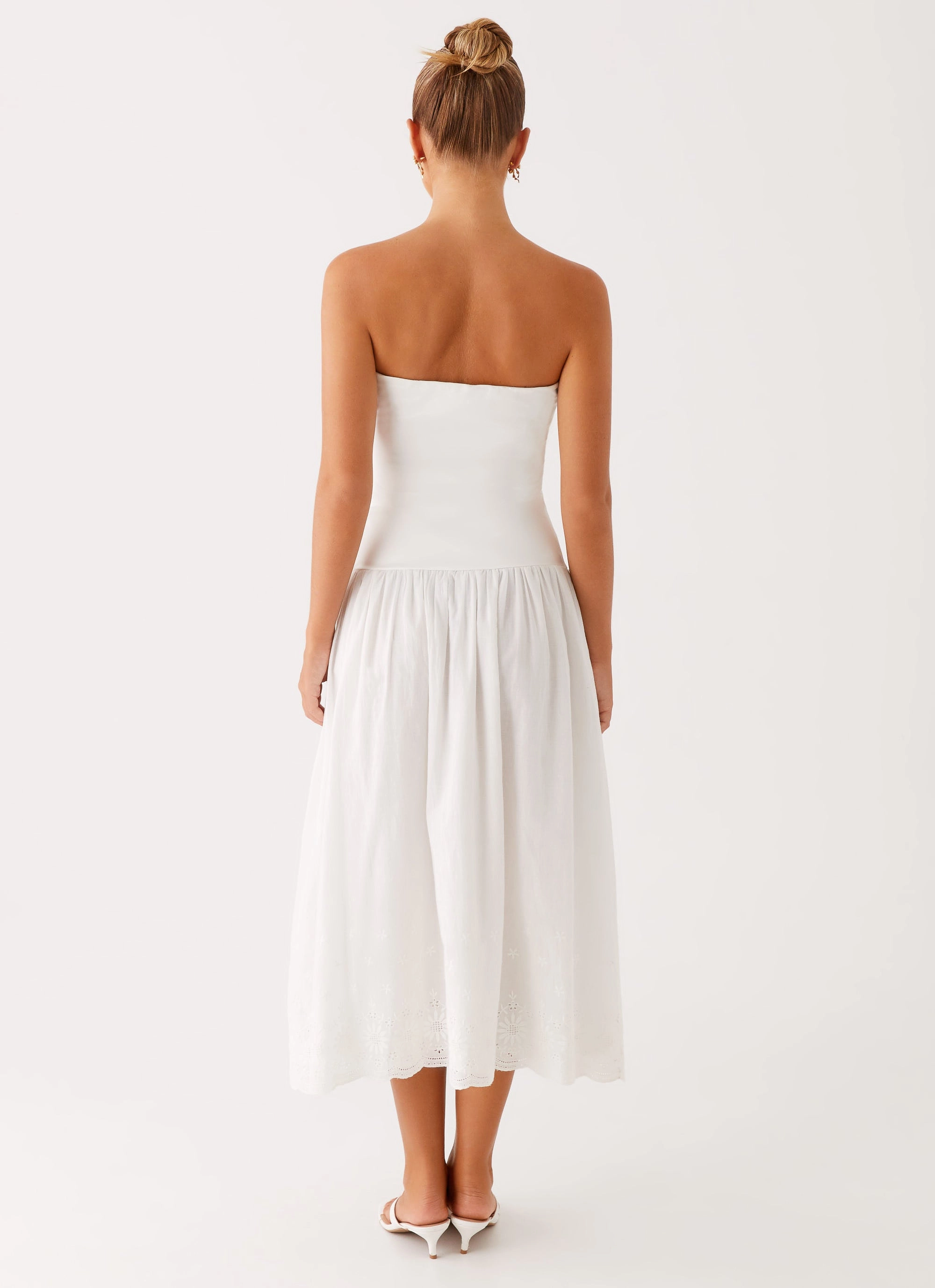 Cherry Skies Midi Dress - White Street Flex Casual weekend dress