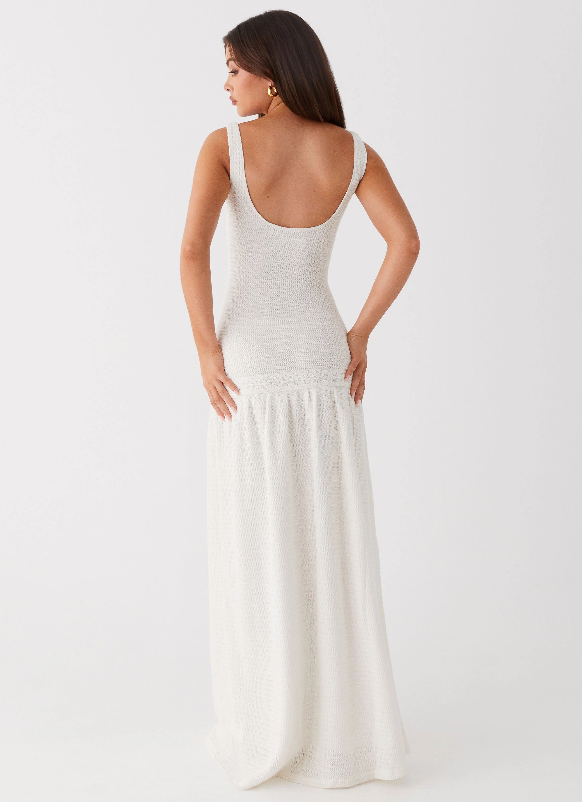 Lyrical Maxi Dress - Ivory Retro Detail Flattering Fit Wear