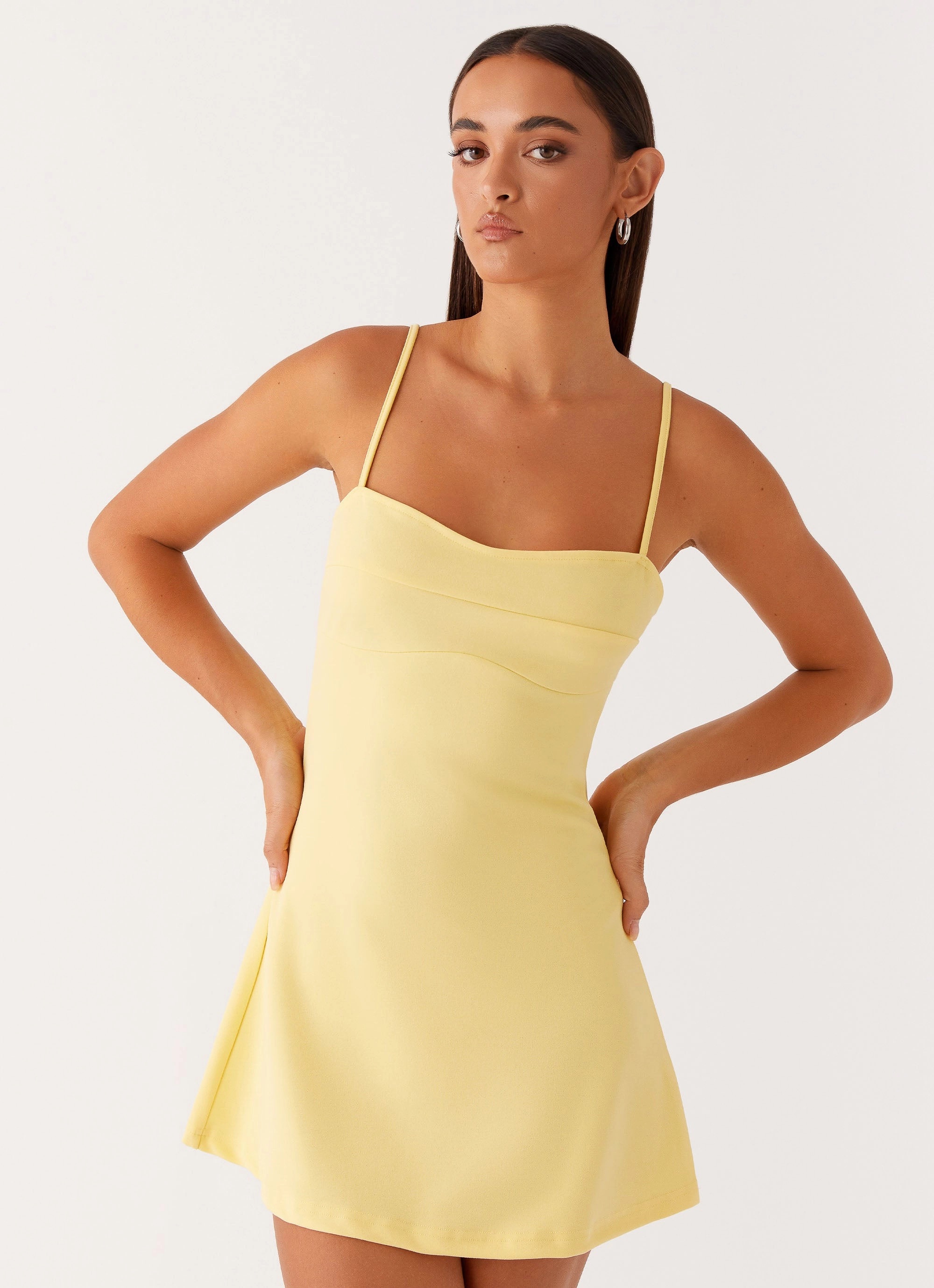 Cindy Mini Dress - Yellow Heart Tone