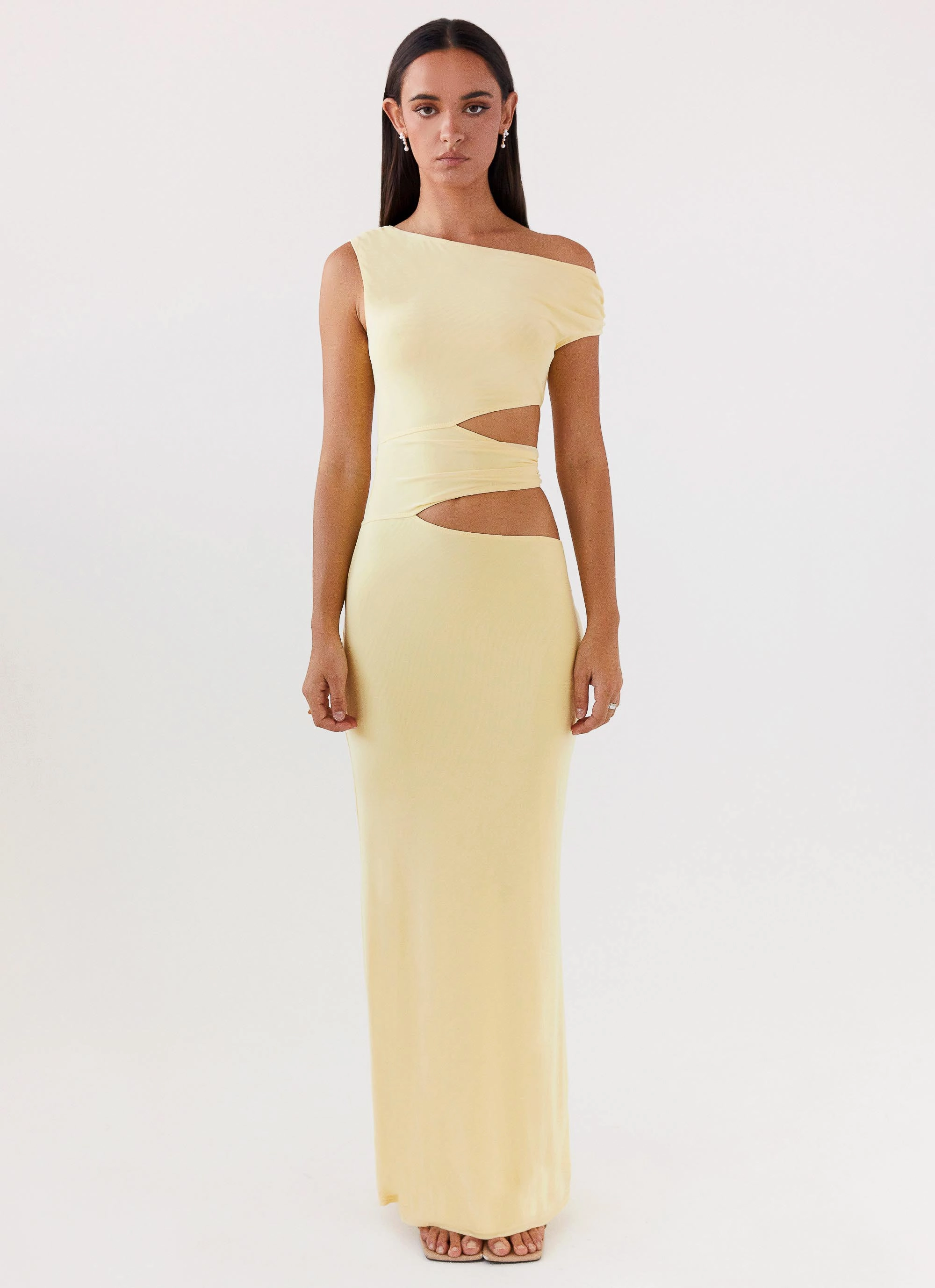 Gentle Glow Easy Tones Margot One Shoulder Maxi Dress - Yellow