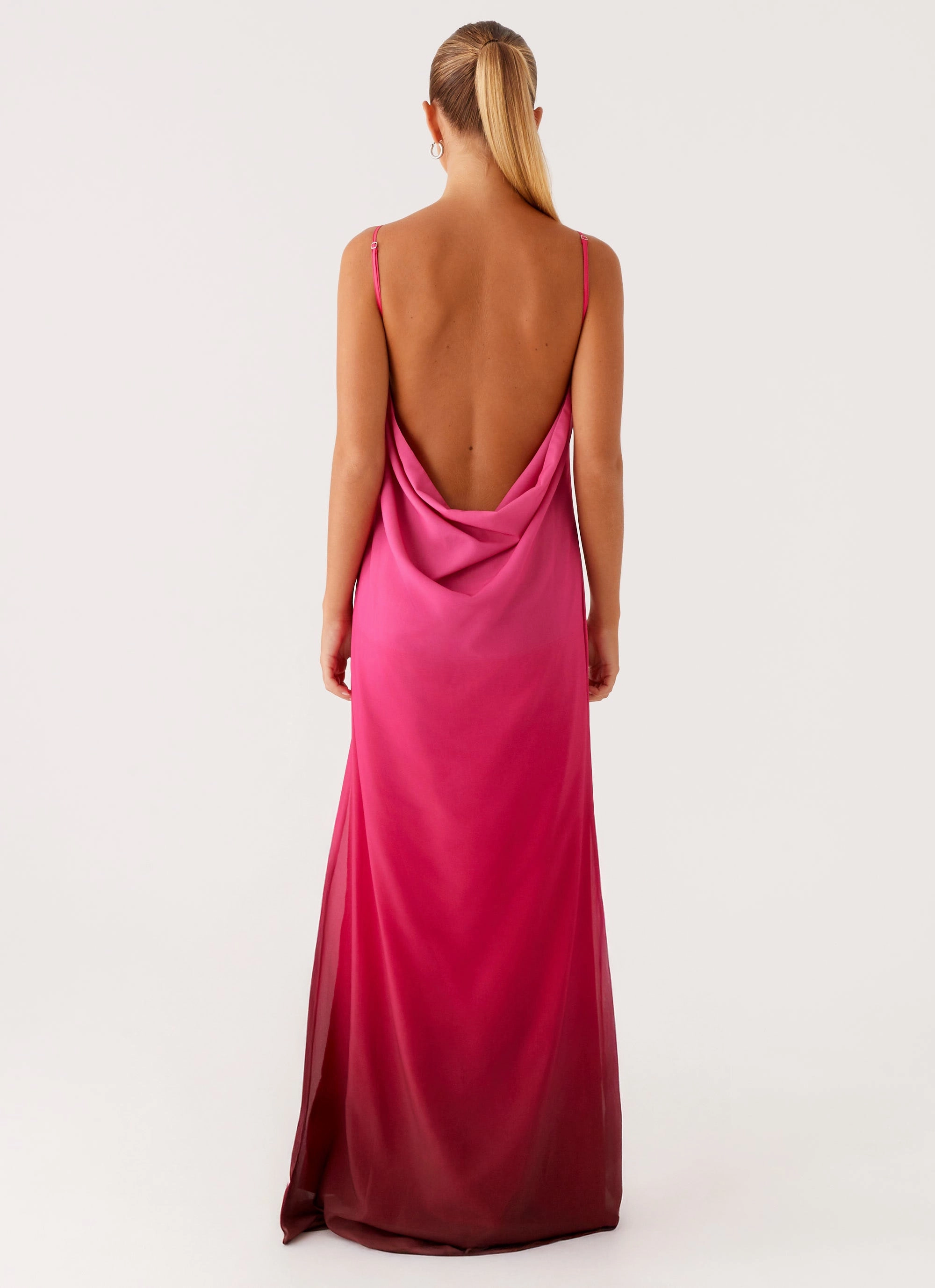 Coastal Soft Midnight Mood Marianne Maxi Dress - Fuchsia Gradient