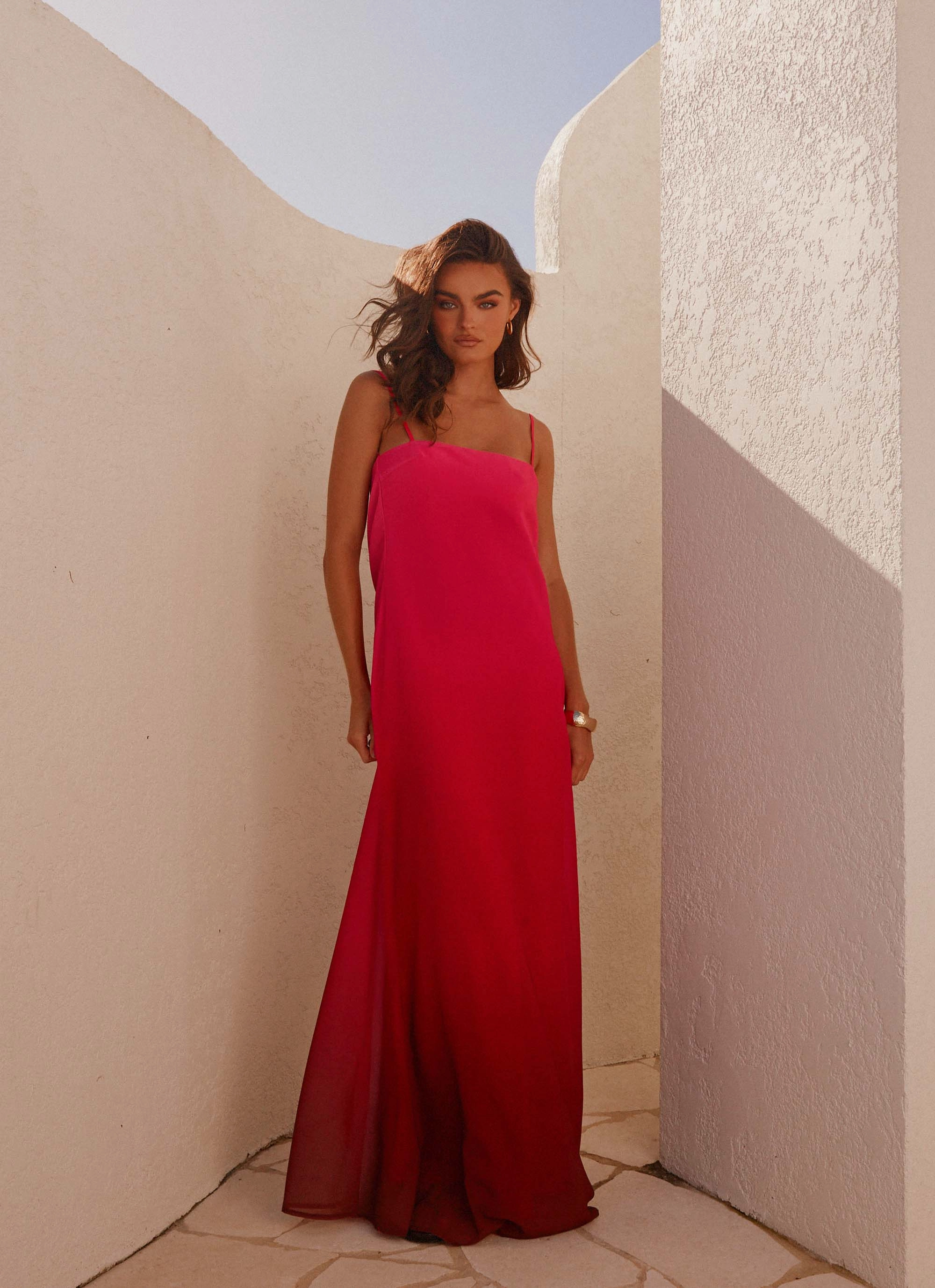 Sleek Tone Understated Charm Marianne Maxi Dress - Fuchsia Gradient