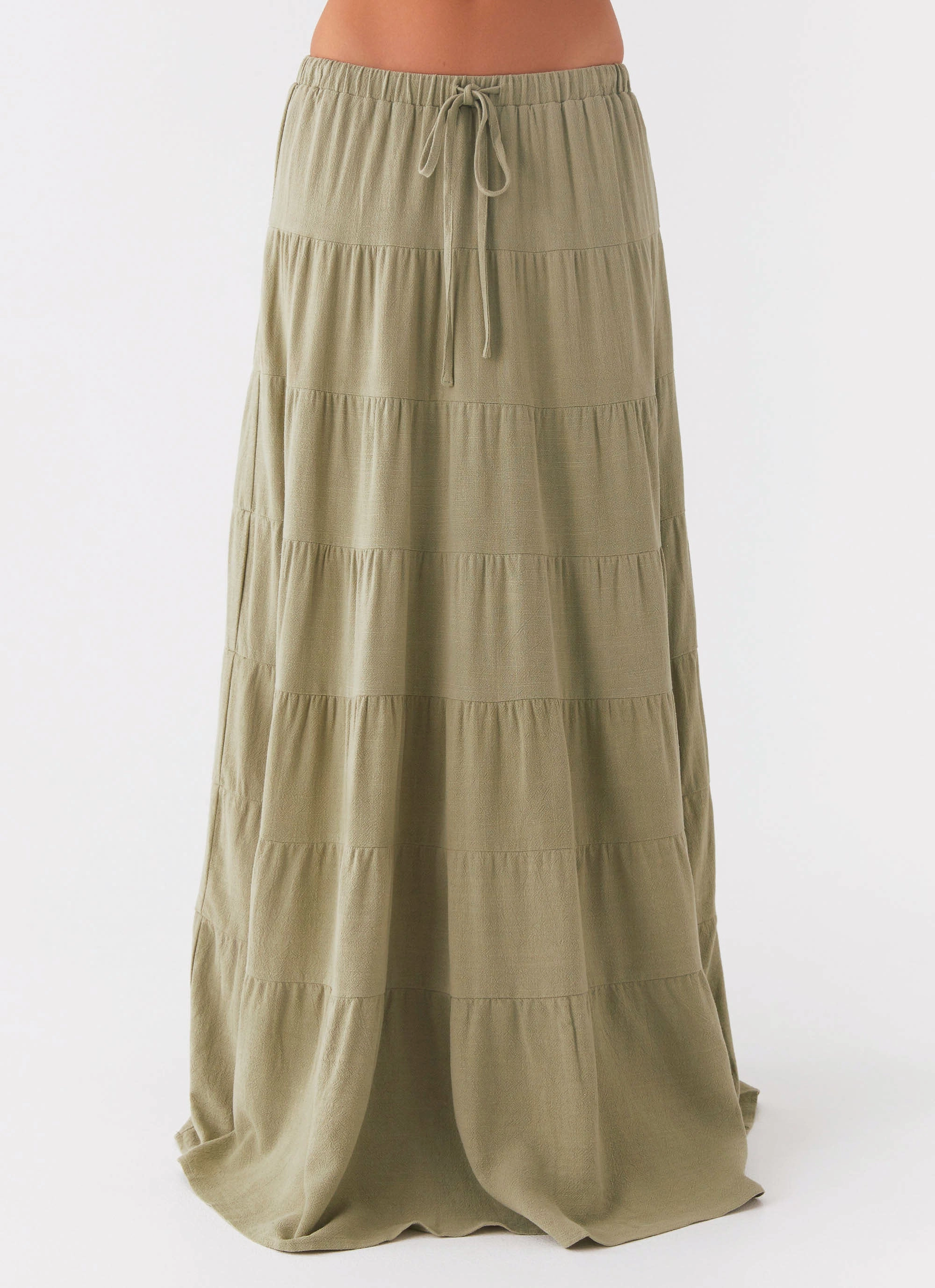 Stylish Mood All Fit Mariella Linen Maxi Skirt - Sage