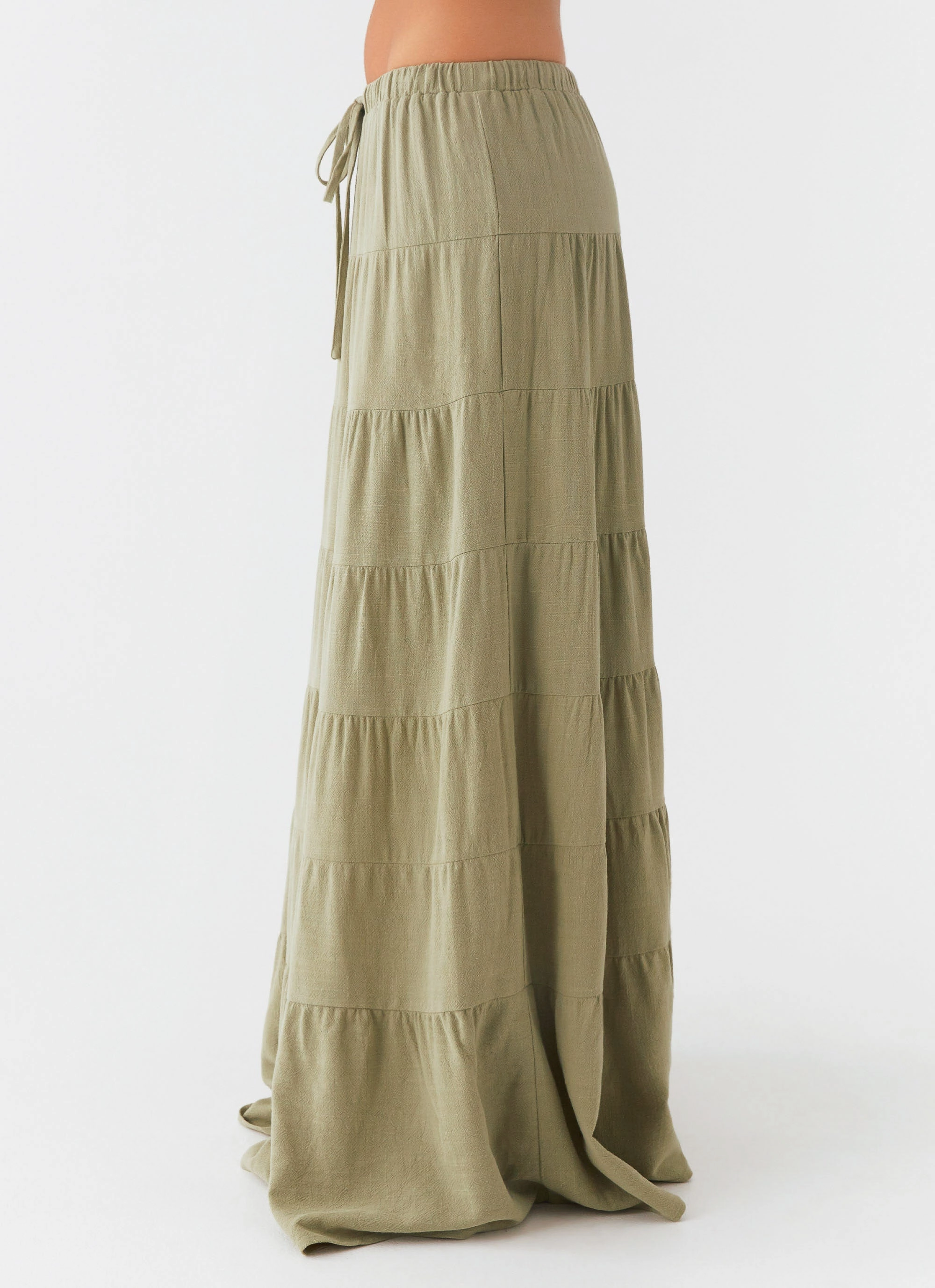 Lounge Ready Mariella Linen Maxi Skirt - Sage