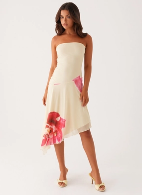 Timeless-Classic Vibrant Movement Mariposa Midi Dress - Orchid Yellow