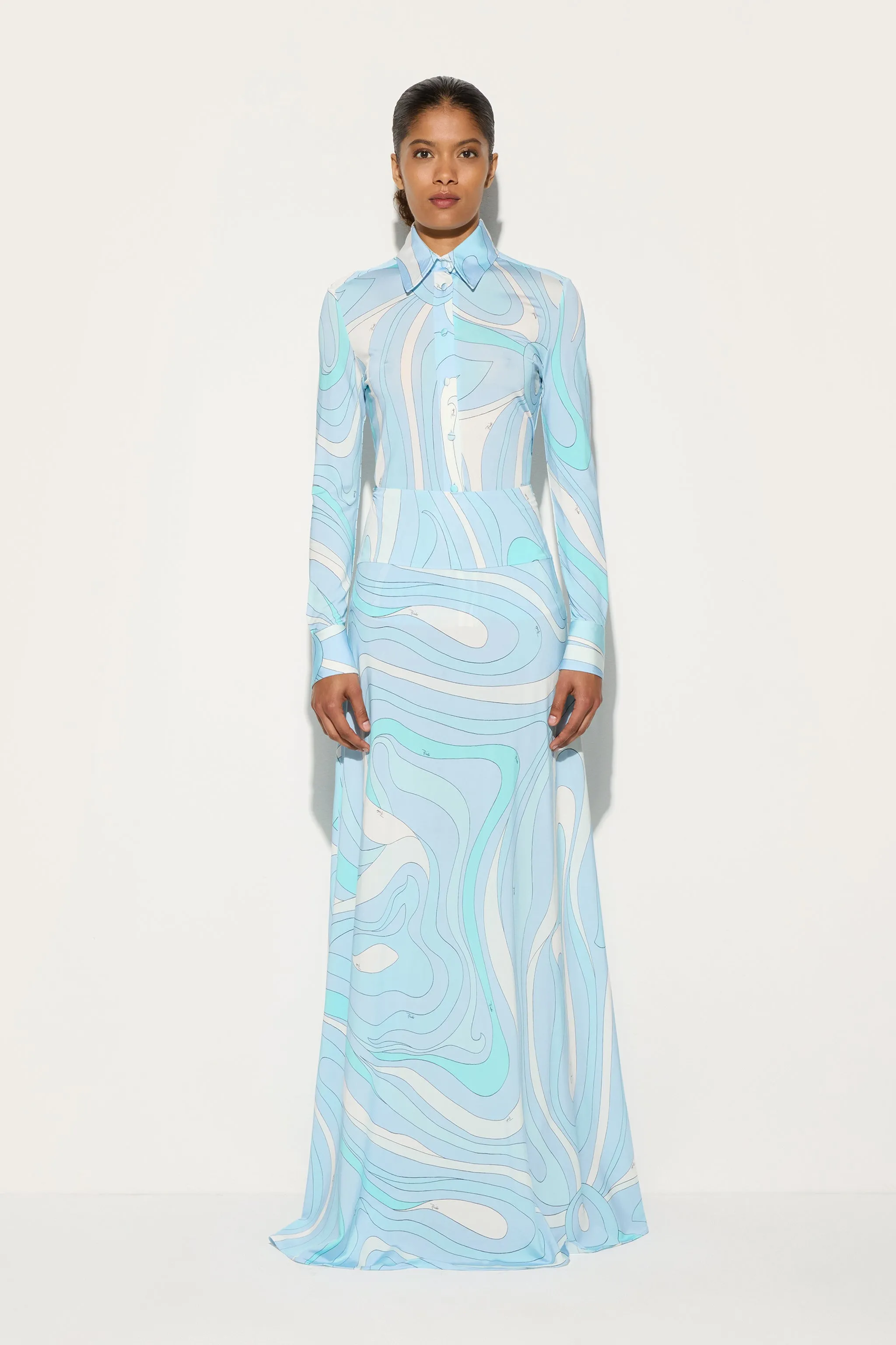 Interview Ready UV Protection Marmo Print Shirt