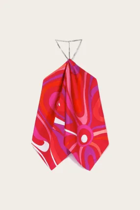 Marmo Print Silk Top Subtle design Workwear Ready