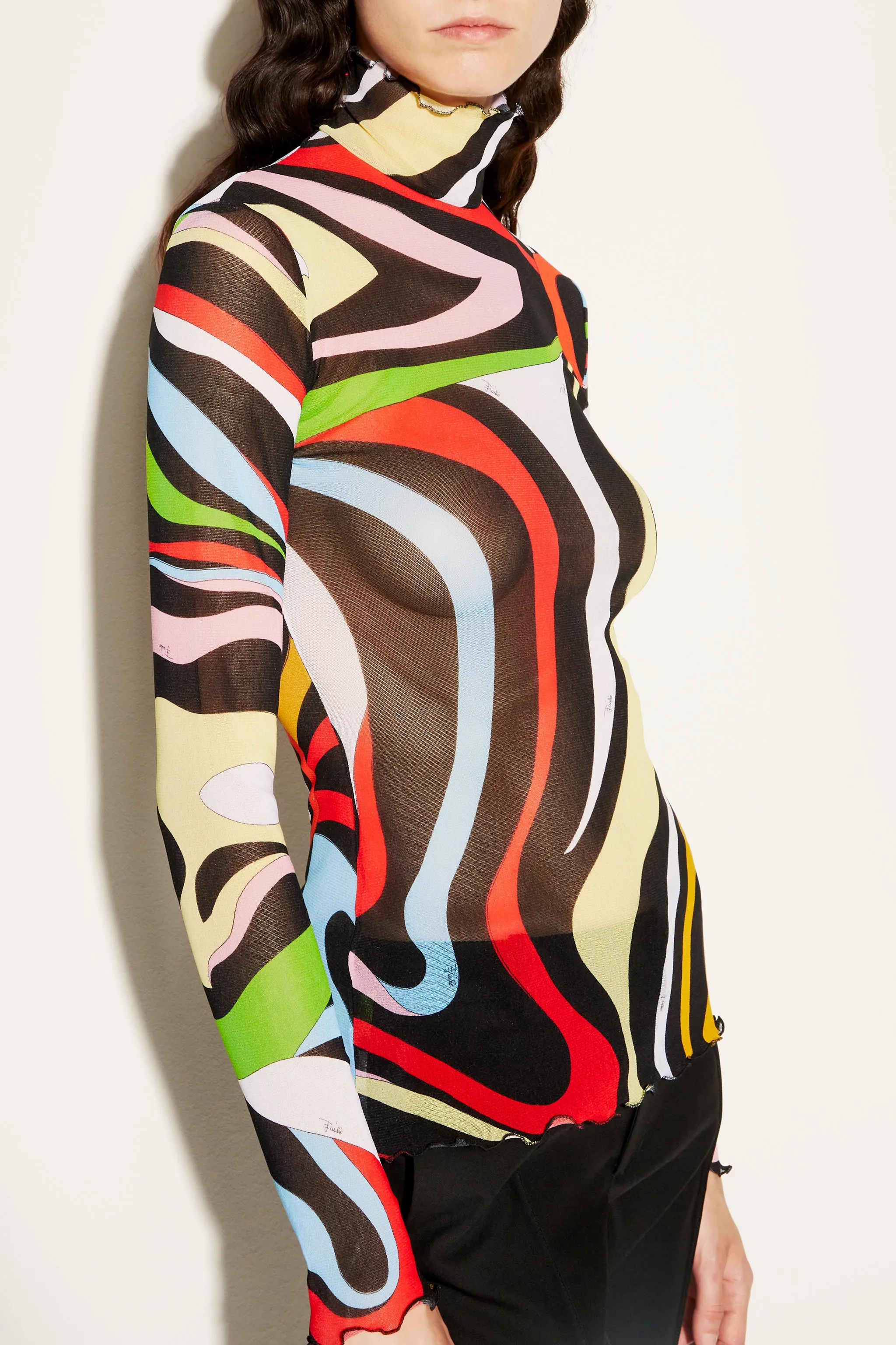 High-Quality Material Soft Touch Marmo-Print Top