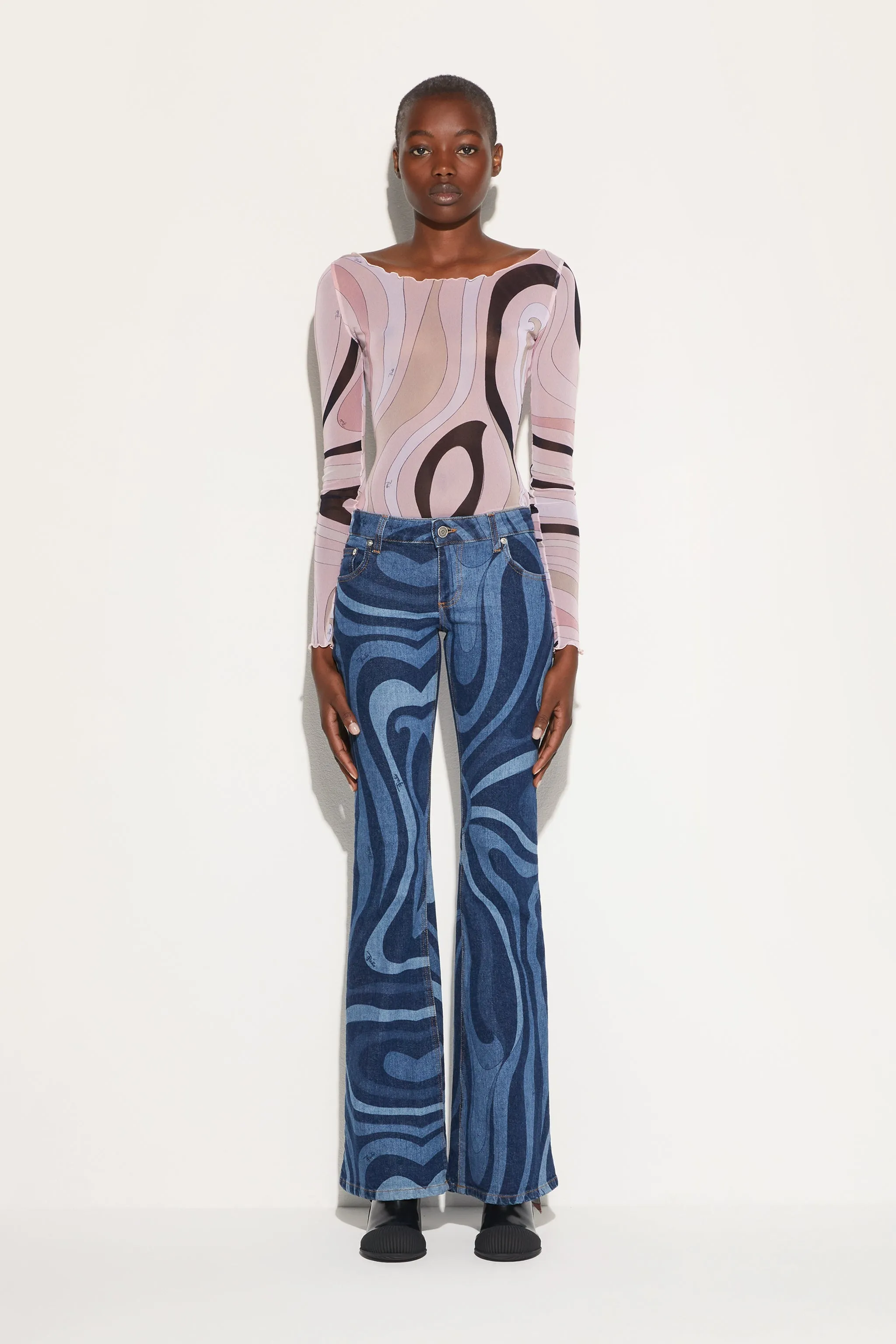 Marmo Tulle Top Refined Aesthetic Layered Sleeve Cuffs