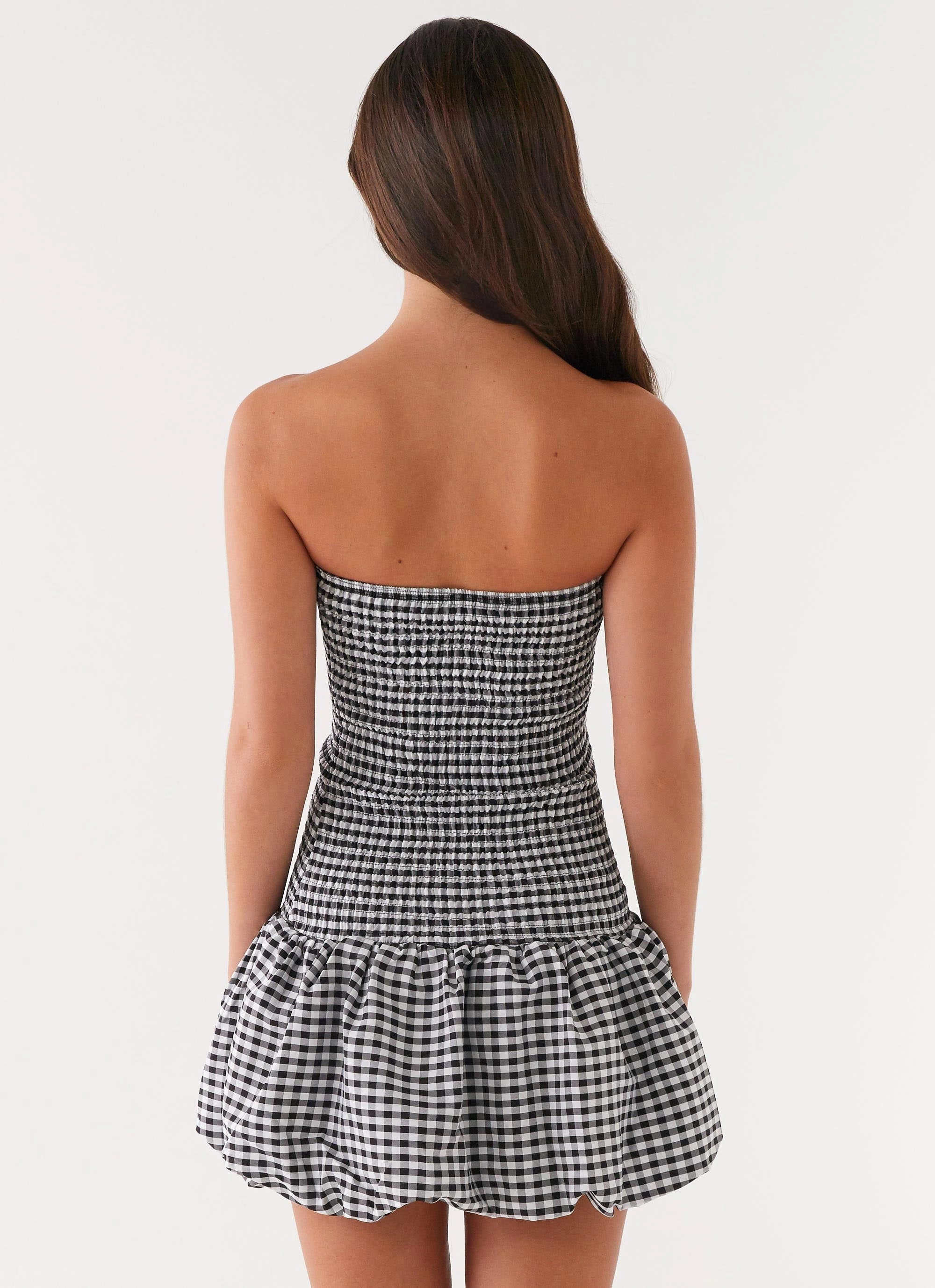 Martell Mini Dress - Black Gingham Grace Soft Calm Lines