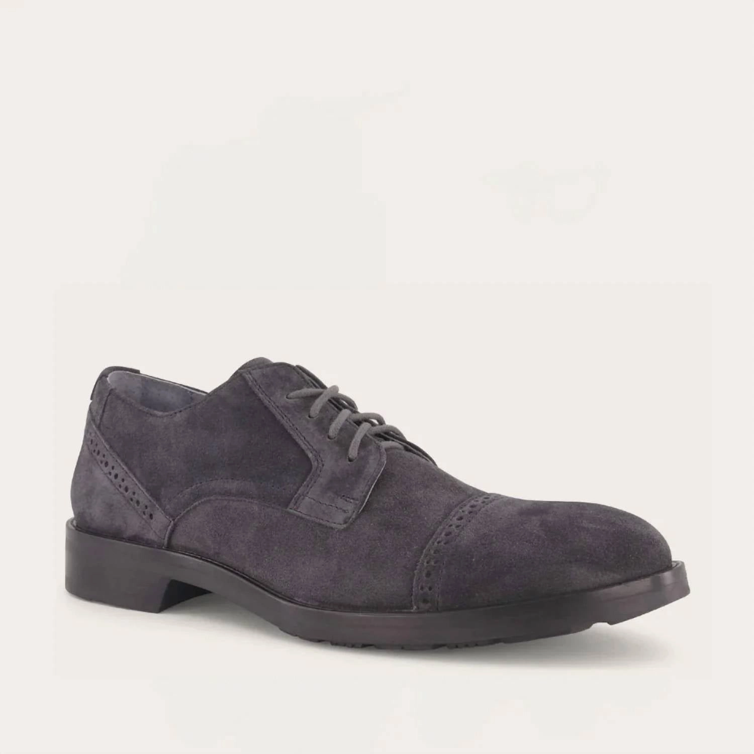 Men's Bondos Oxford Shoes - Medium In Charcoal Suede Comfortable Design Structured Upper Work Routine