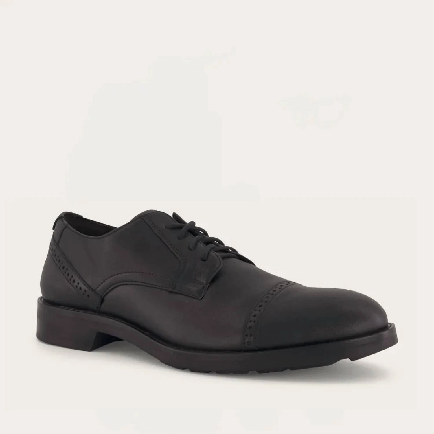 Slim Profile Style Enthusiast Optimal Performance Men's Bondos Oxford Shoes - Medium In Jet Black Leather