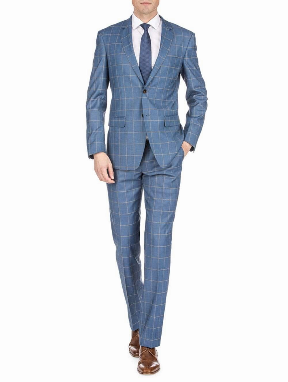 Men's Check Slim Fit Suits Tailored Drape Patterns