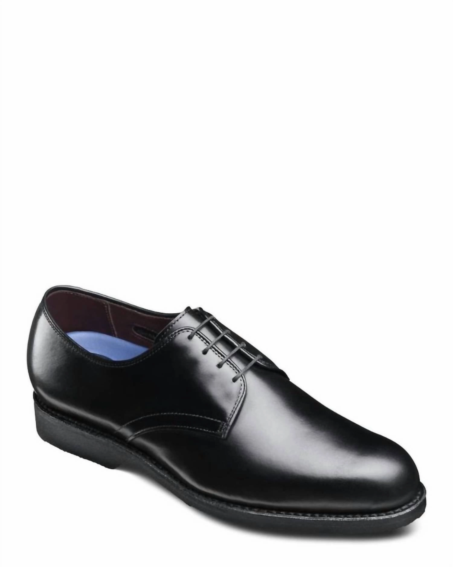Men's Lax Oxford Shoes In Black Structured Upper Versatile User Classic Edge Style Enthusiast