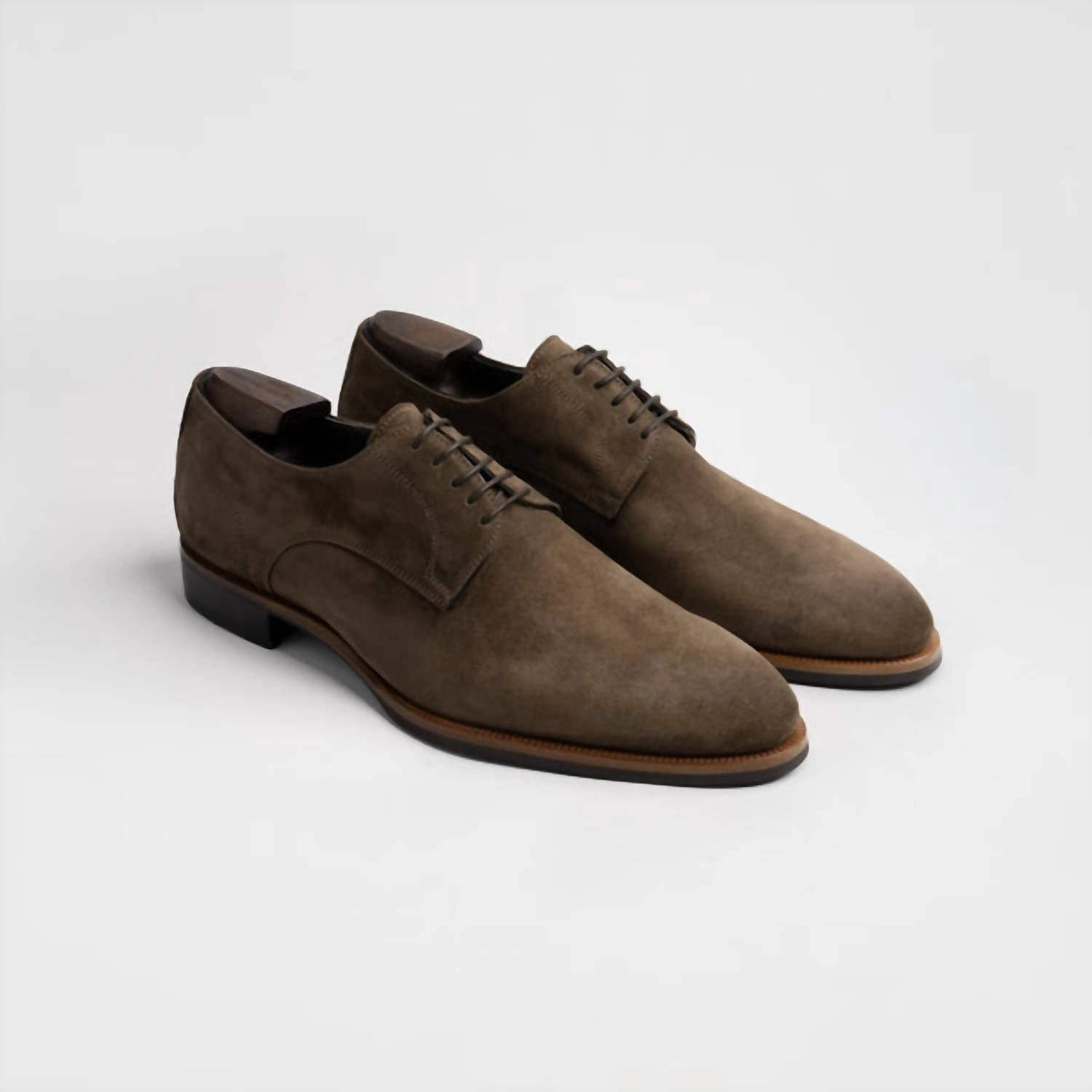 Comfort Fit Style Enthusiast Smooth Form City Dweller Men's Pisa Suede Derby Shoes In Dark Bark