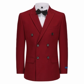 Men's Slim Fit 2-Piece Double Breasted Suit All-Weather Wear Sleek Fit Wear