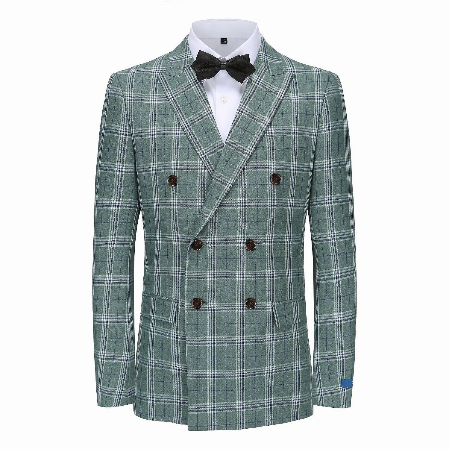 Comfort and Luxury Men's Slim-Fit 2PC Check Double Breasted Plaid Suit
