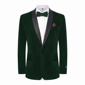 Men's Slim-Fit Velvet Shawl Lapel Tuxedo Set Smart Appearance Fray Resistant Edging