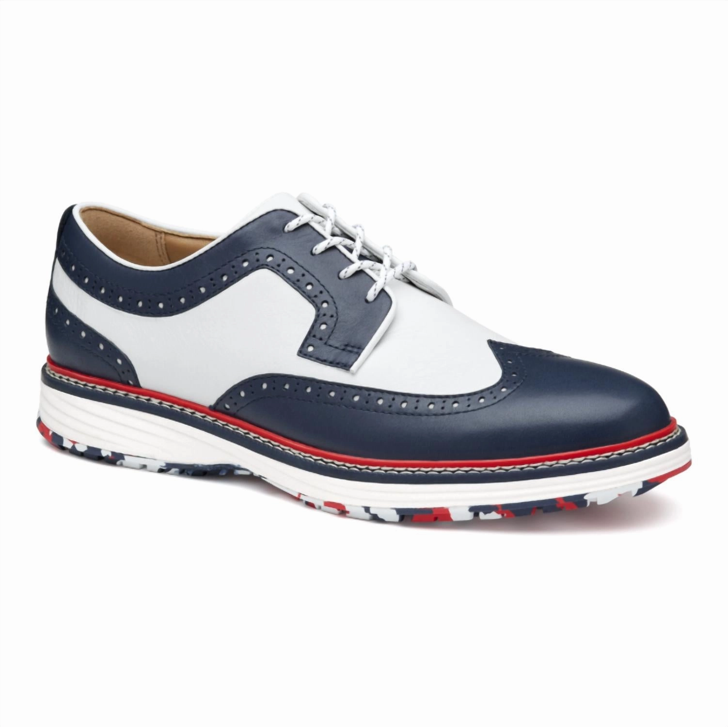 Men's Upton Gl3 Luxe Hybrid Golf Shoe In Navy/white Matte Finish Urban Lifestyle Casual Leather Lace-ups