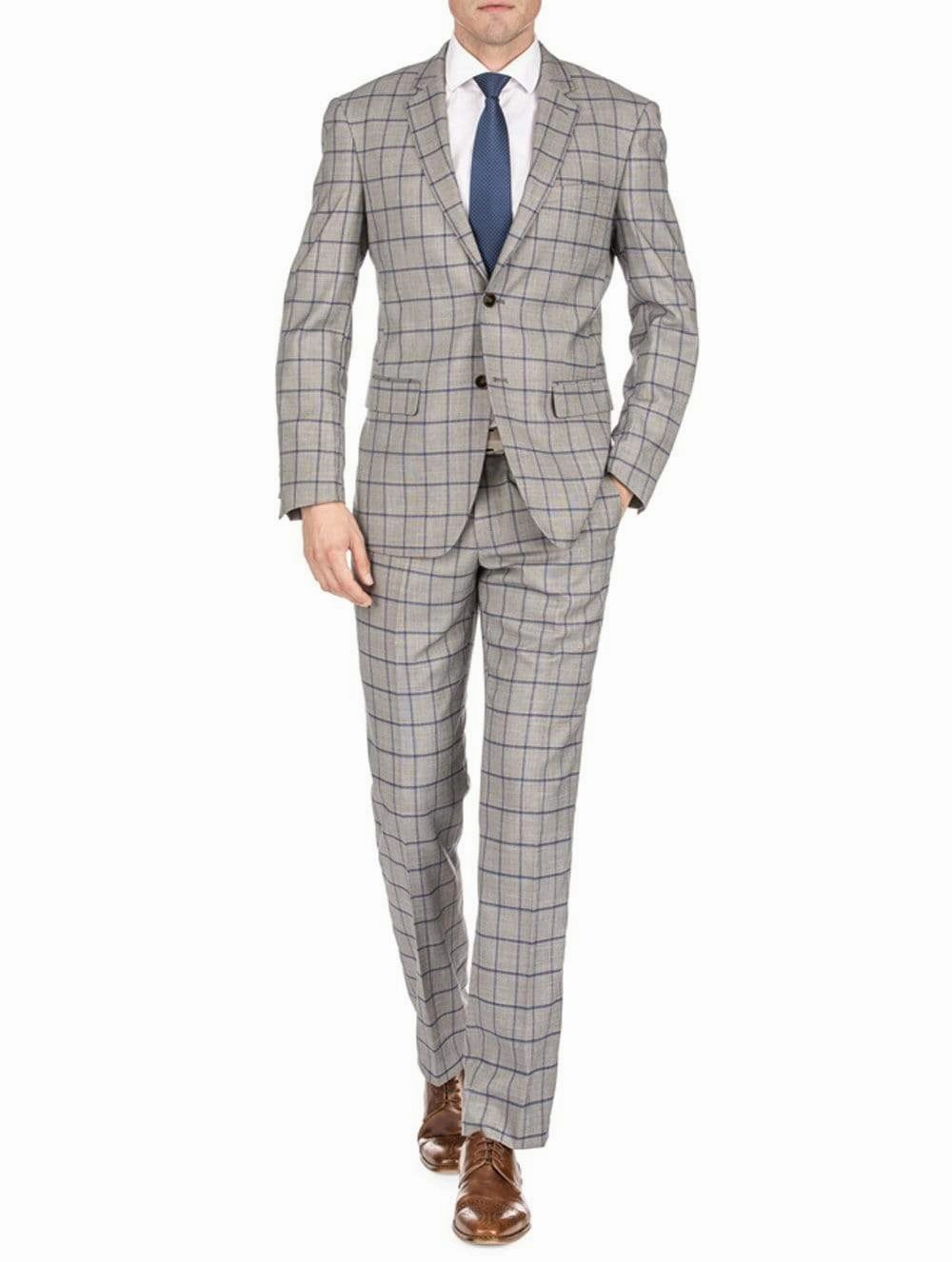 Men's Window Pane Slim Fit Suits Luxury Design Flexible Fit