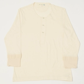 Everyday Comfort Style Customizable Merz b. Schwanen 101 3/4 Sleeve Henley - Nature