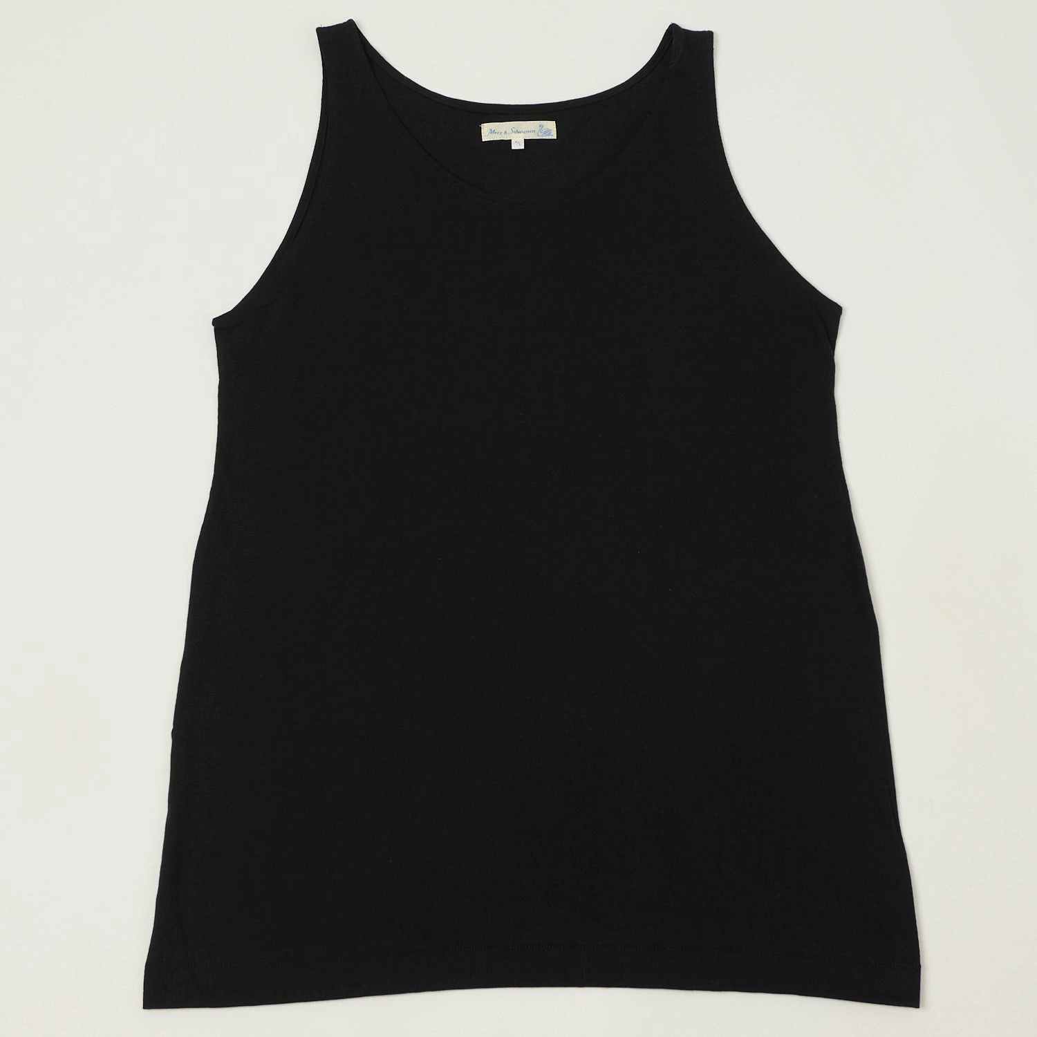 Chic Style Trend AllWeatherComfort Merz b. Schwanen 136 Lightweight Tank Top - Deep Black