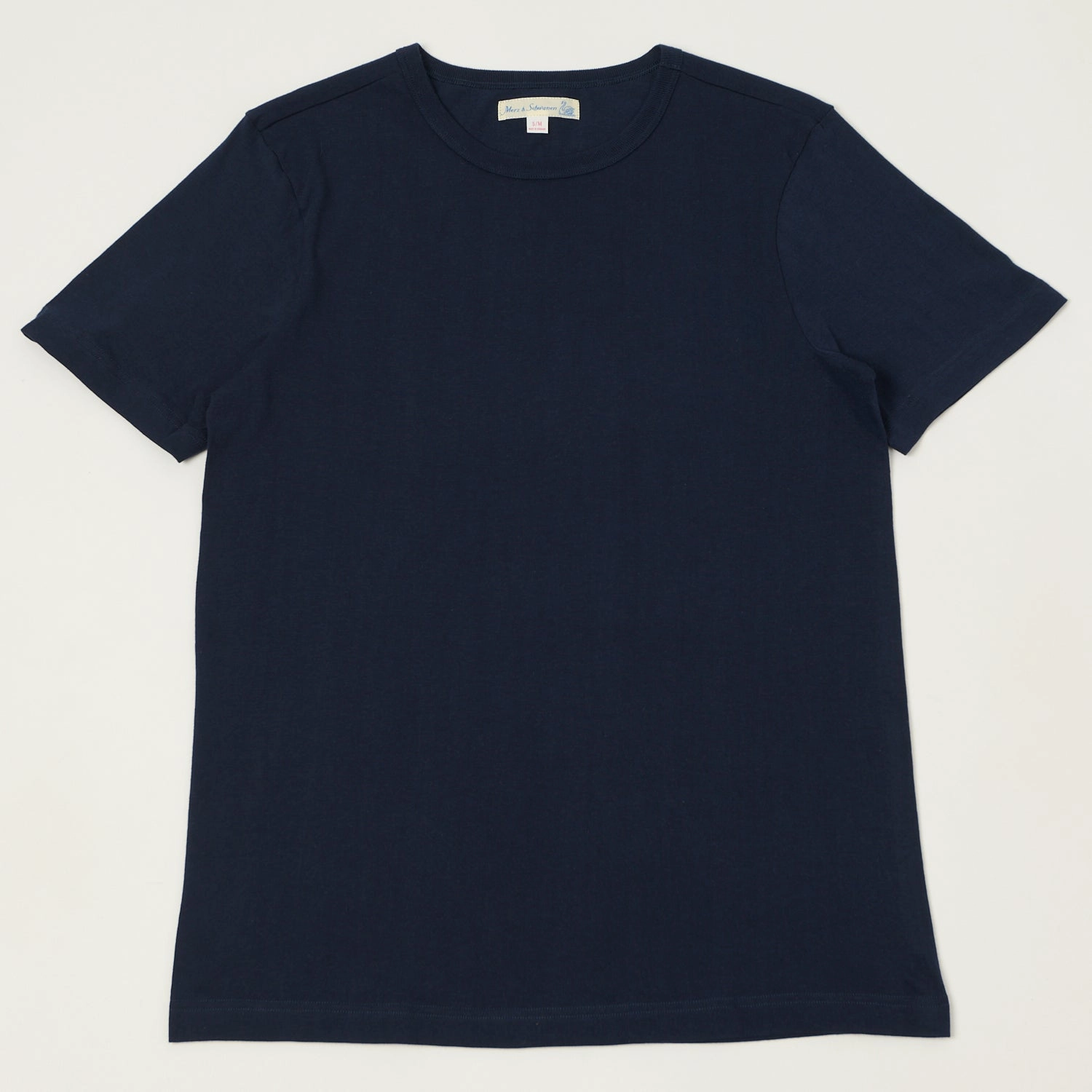 Merz b. Schwanen 1950s Classic Lightweight T-Shirt - Ink Blue Relax Trend