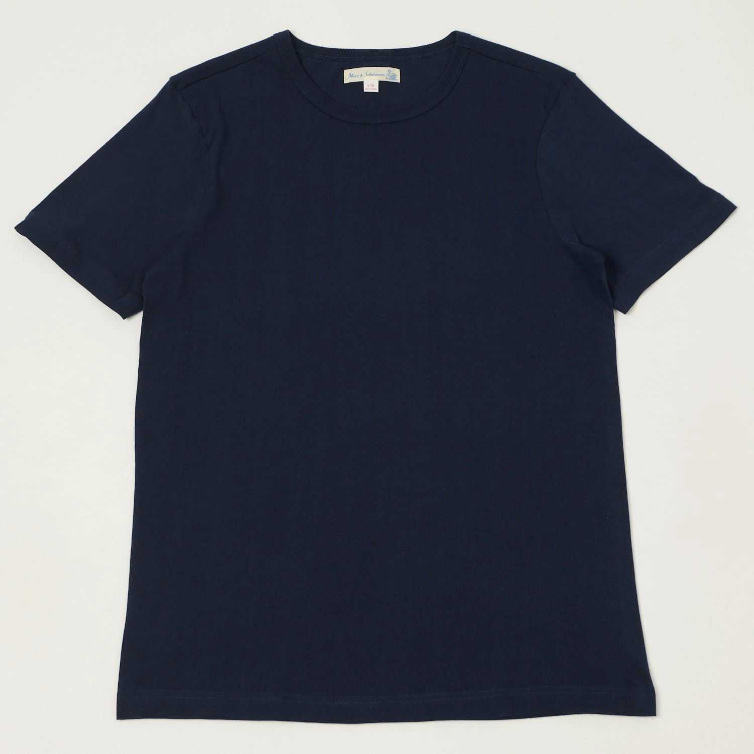 Merz b. Schwanen 1950s Classic Lightweight T-Shirt - Ink Blue Minimal Fit Light Wear