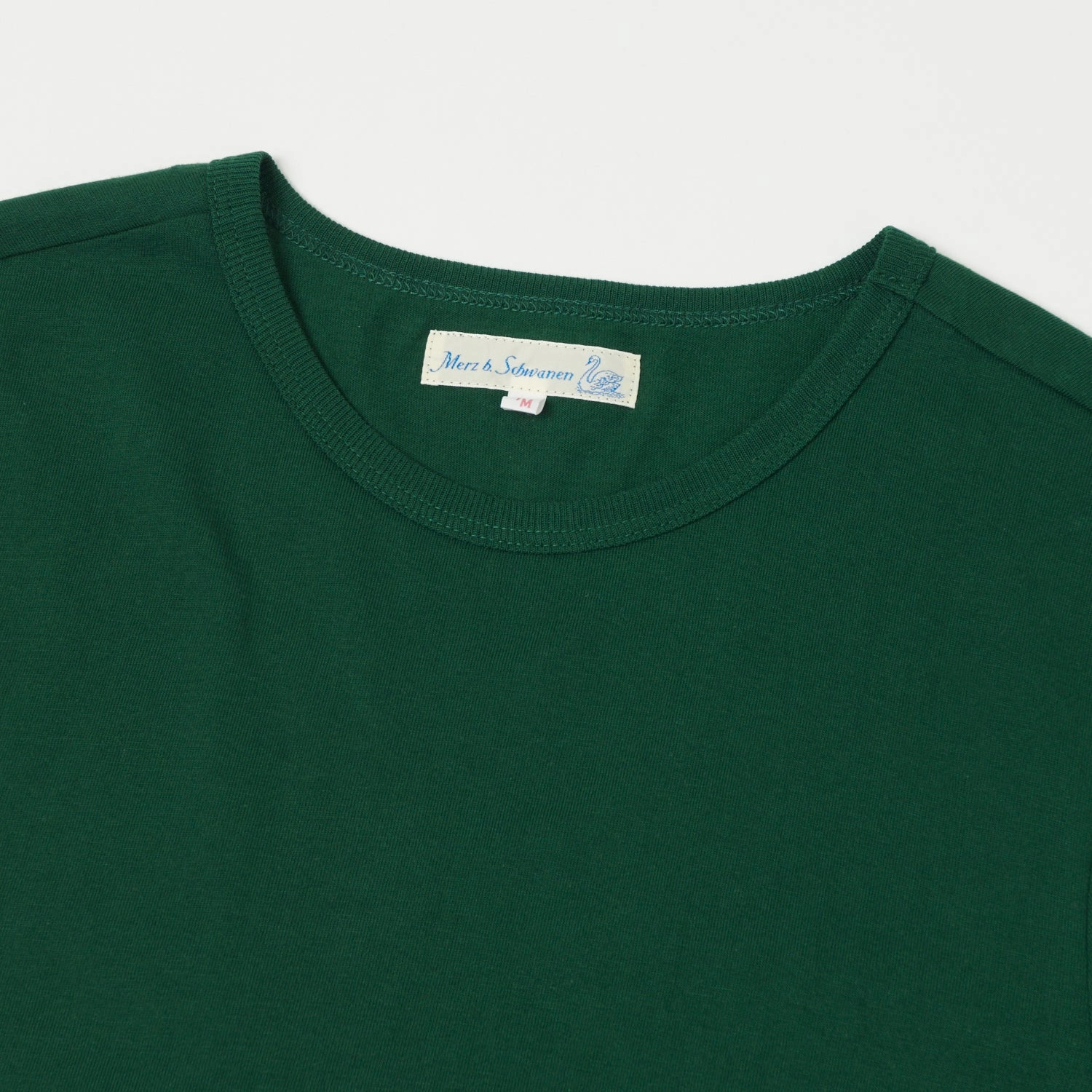 Comfort Stretch Wear Merz b. Schwanen 1950s Crew Neck Tee - Classic Green