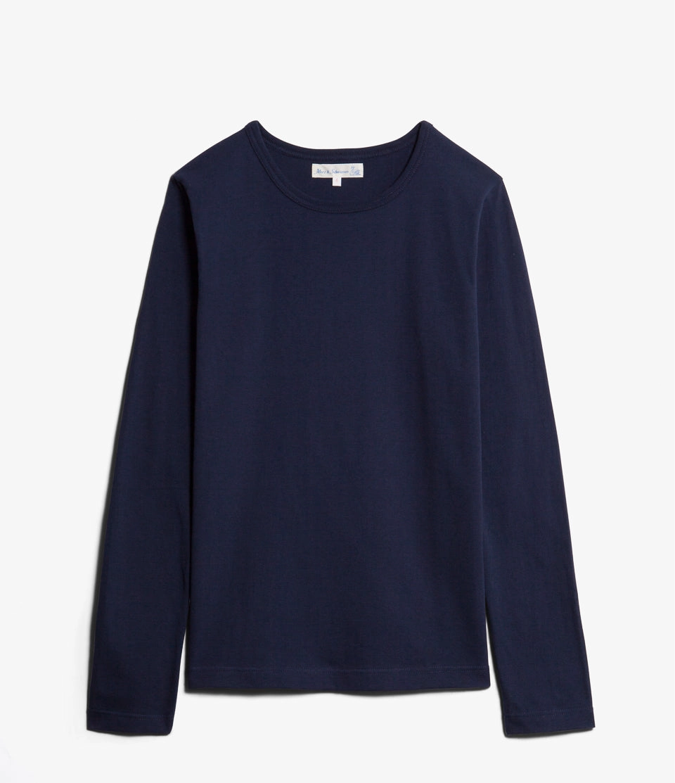 Merz b. Schwanen 1950sLS Lightweight Long Sleeve T-Shirt - Ink Blue Basic Piece