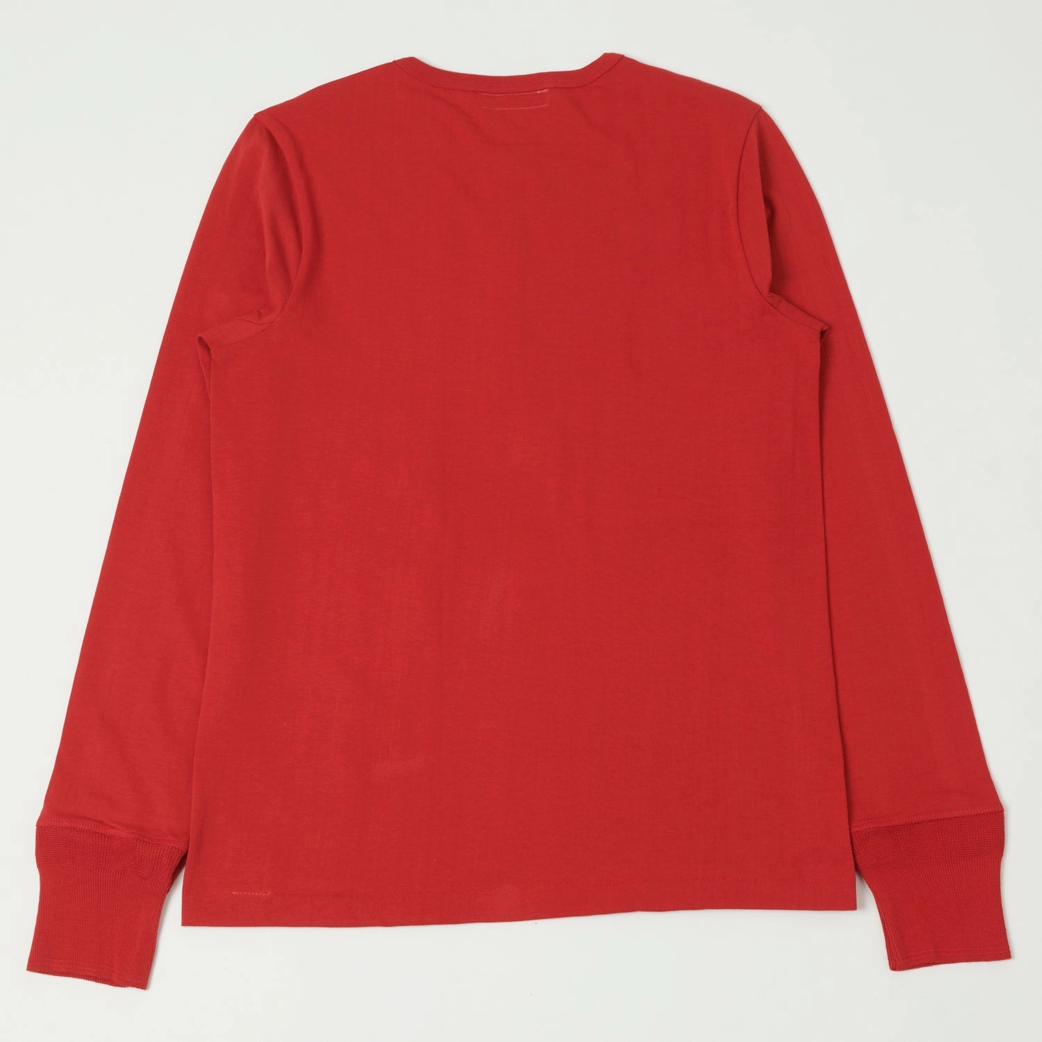 Merz b. Schwanen 206 Long Sleeve Henley - Red DurableStitching