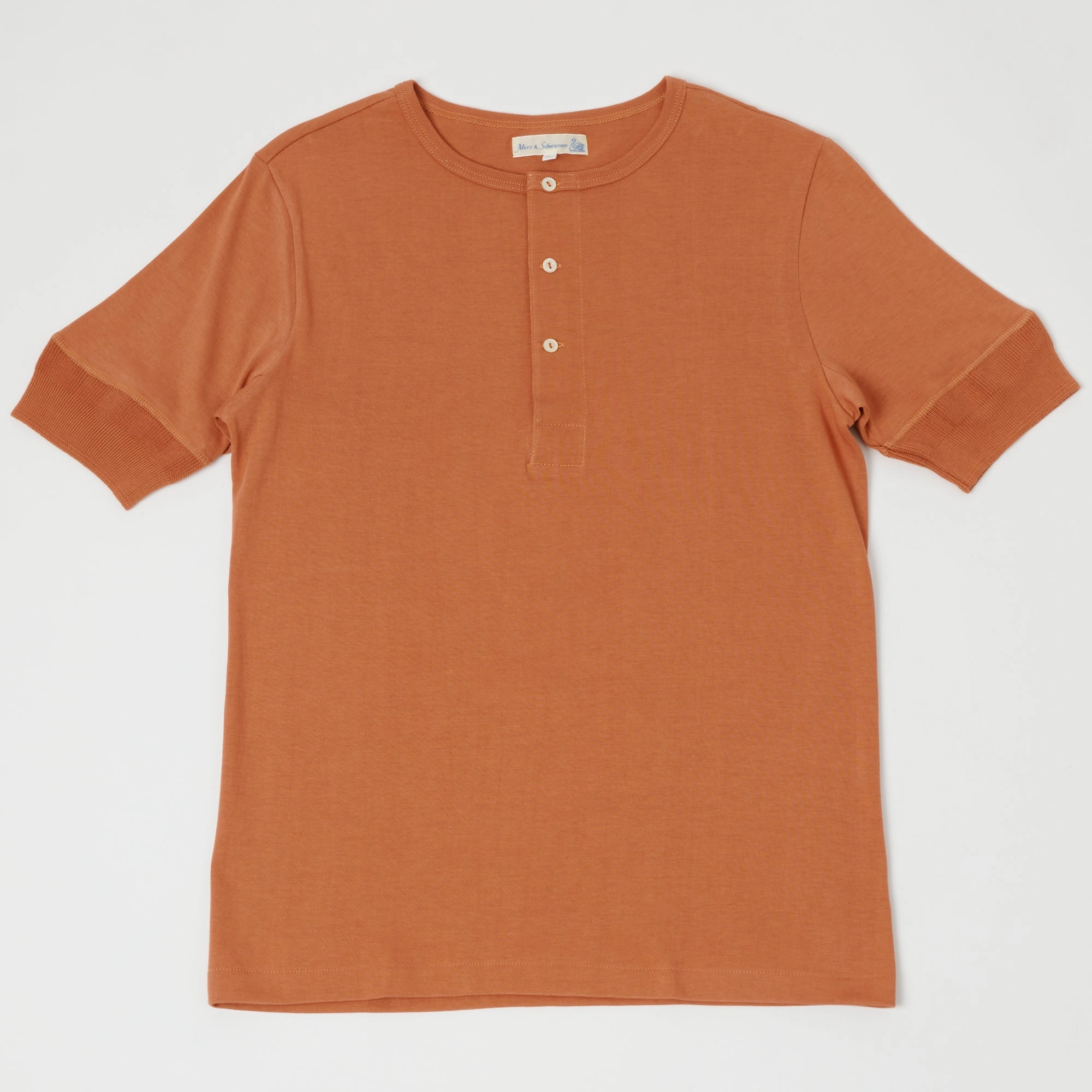 Merz b. Schwanen 207 Short Sleeve Henley - Sunset Seam Free Shoulders Chilly Day Wear