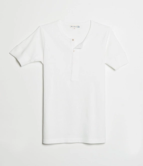Versatile Comfort Wear Merz b. Schwanen 207 Short Sleeve Henley - White