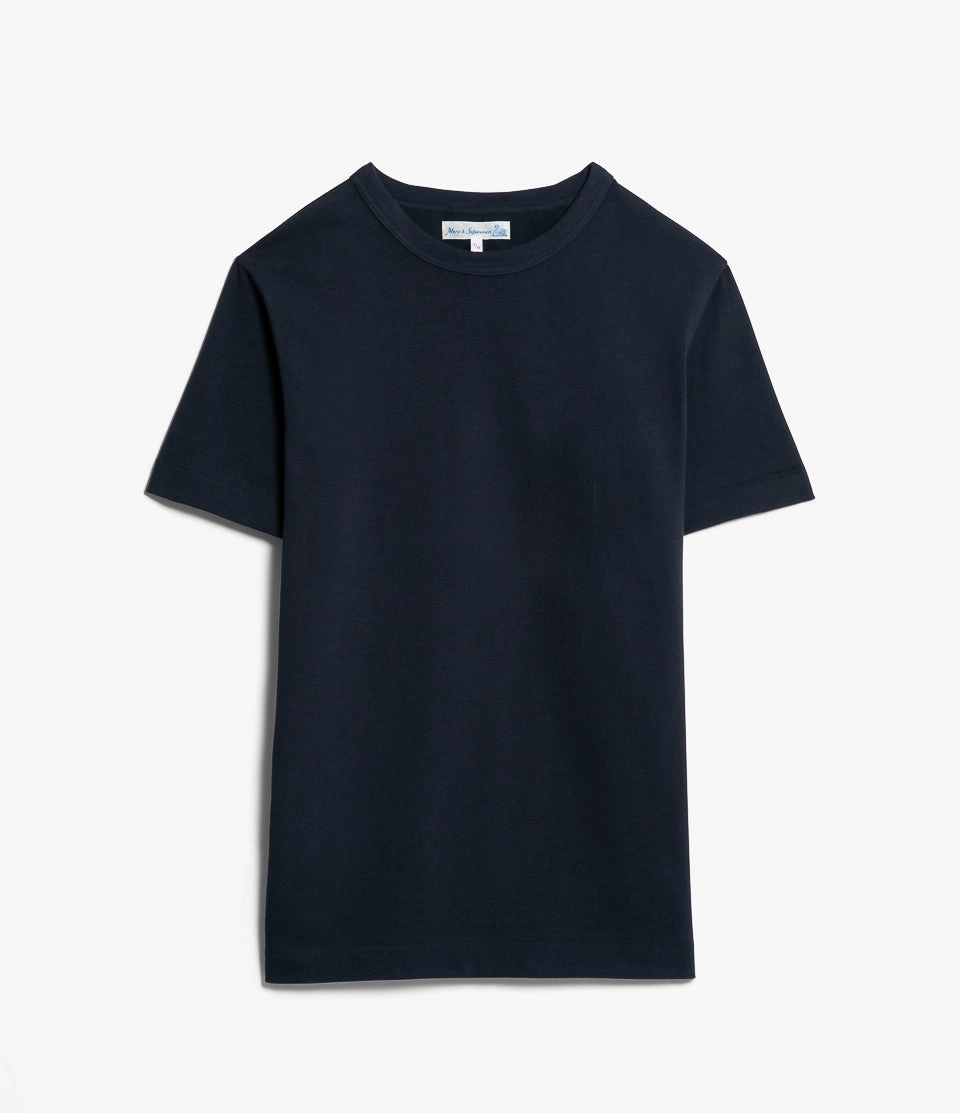 Merz b. Schwanen 214 Relaxed T-Shirt - Ink Blue oversized but not shapeless MinimalBranding