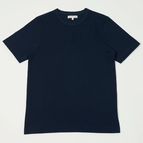 Merz b. Schwanen 214PK Relaxed Piqu?? T-Shirt - Ink Blue Essential Fashion EcoFriendlyDyes
