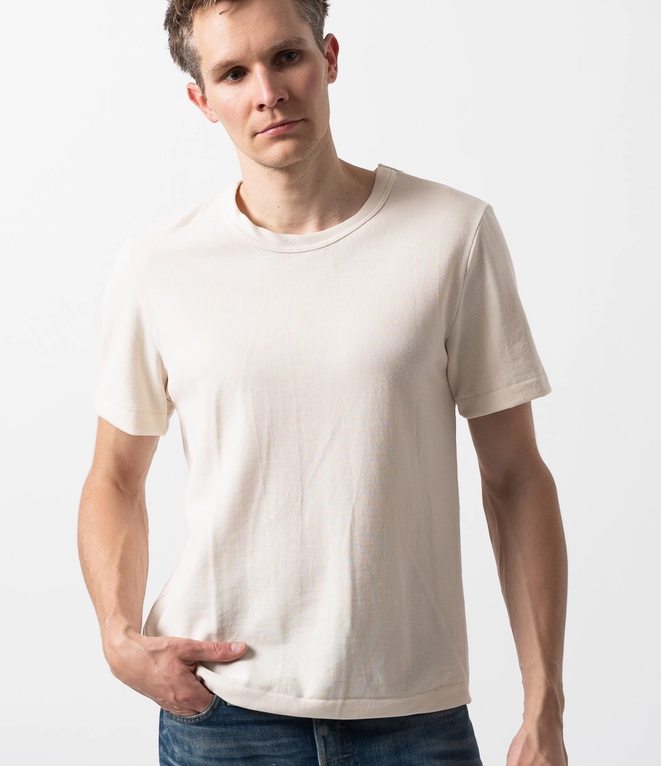 Merz b. Schwanen 214PK Relaxed Pique T-Shirt - Nature All Day Wear