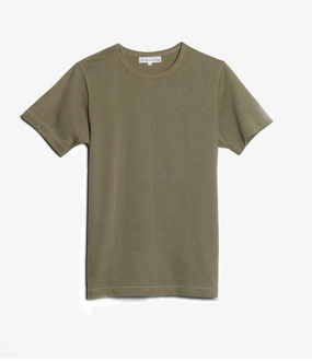 Merz b. Schwanen 215 Classic T-Shirt - Army High Density Weave Everyday Fashion