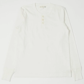 Merz b. Schwanen 2S04 Heavyweight Long Sleeve Henley - Nature Hydrophobic coating