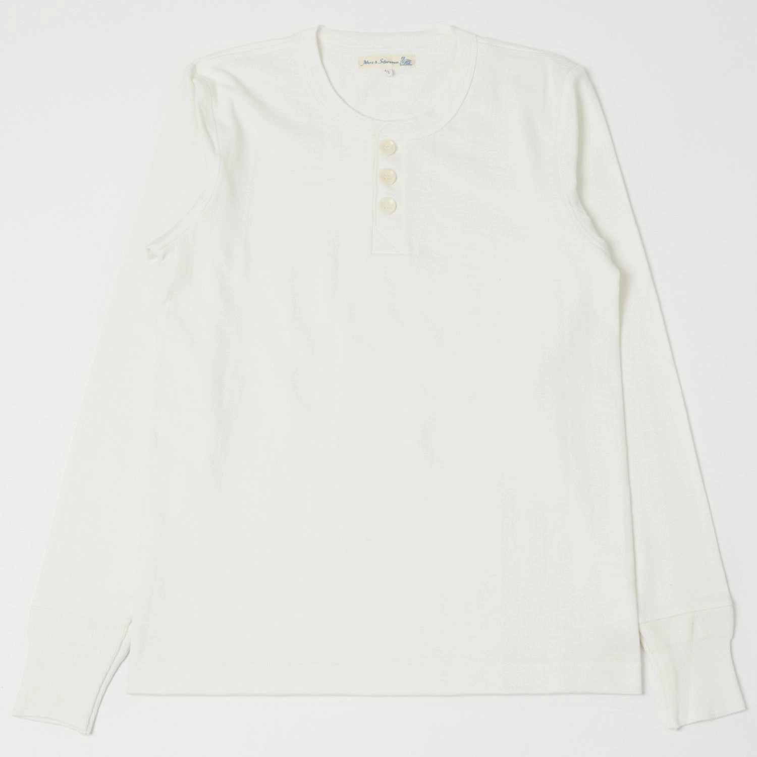 Merz b. Schwanen 2S04 Heavyweight Long Sleeve Henley - Nature Hydrophobic coating