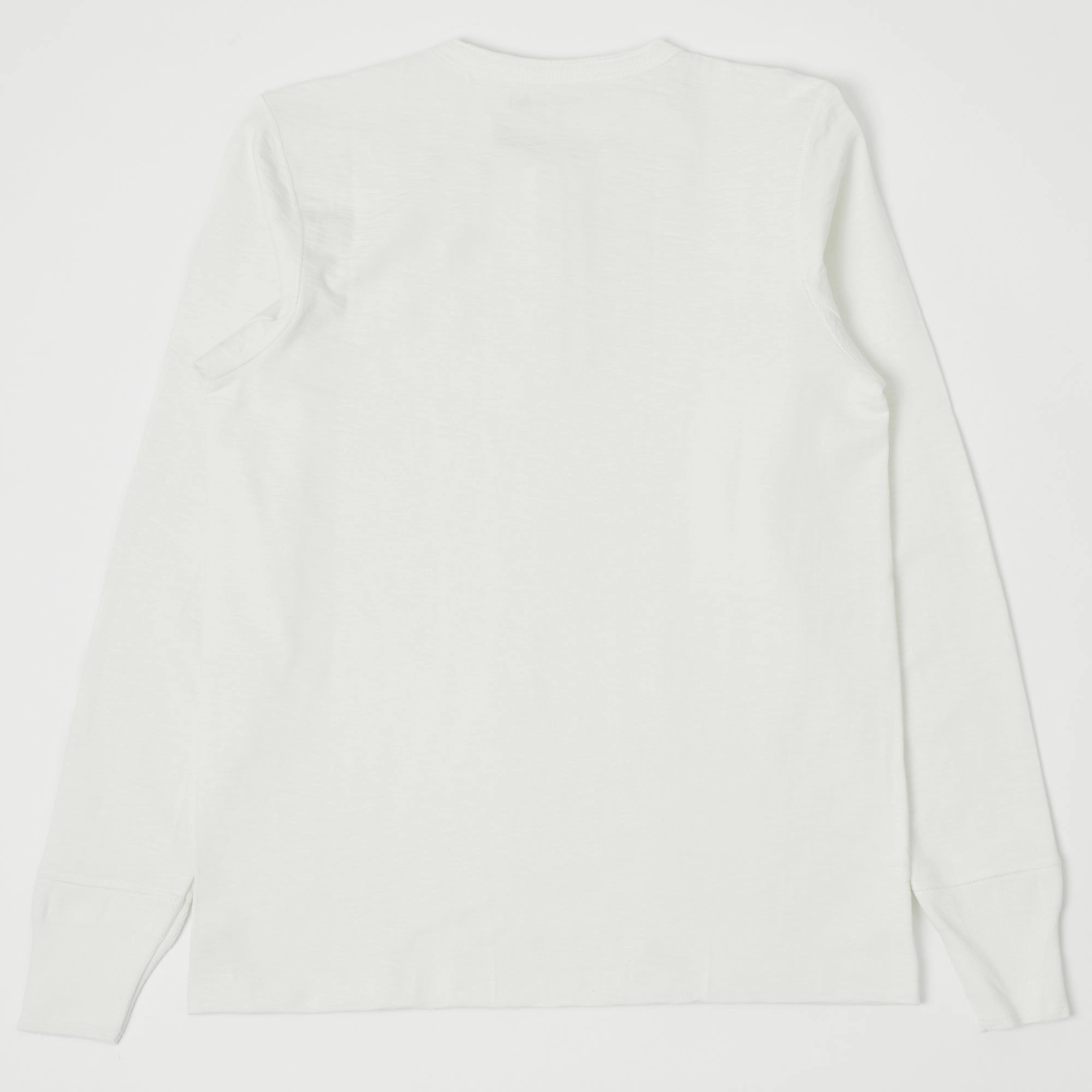 Merz b. Schwanen 2S04 Heavyweight Long Sleeve Henley - White Formal Style