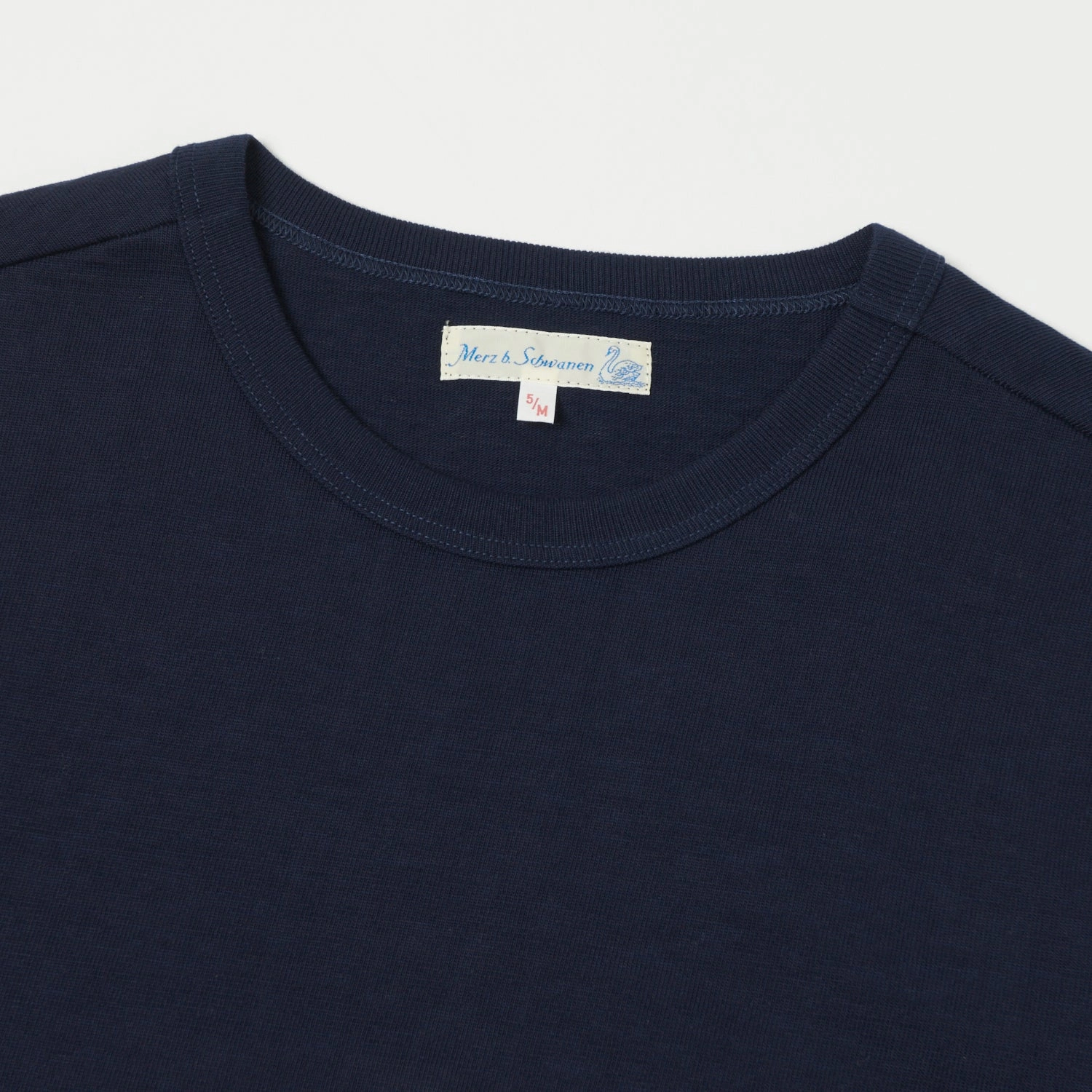Pullover Comfy Stretch Merz b. Schwanen 2S14 Heavy Crew Neck Tee - Ink Blue