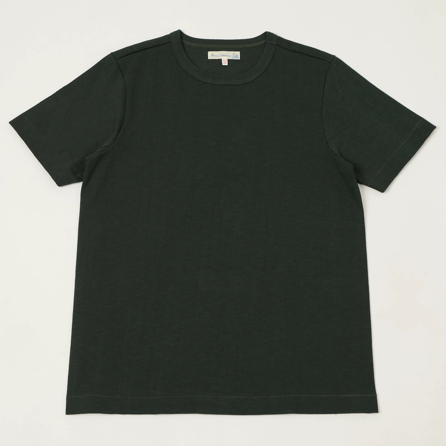 Merz b. Schwanen 2S14 Relaxed Heavyweight T-Shirt - Forest Reinforced Collar