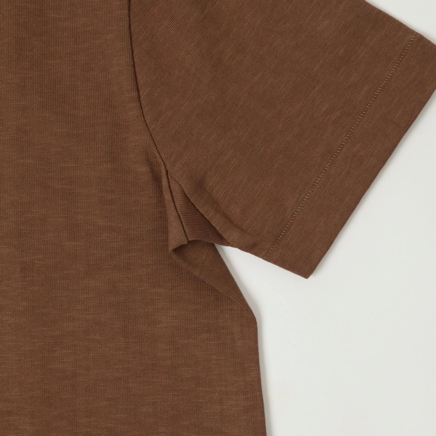 Merz b. Schwanen 2S14 Relaxed Heavyweight T-Shirt - Nut Microfiber texture ReinforcedNeckline